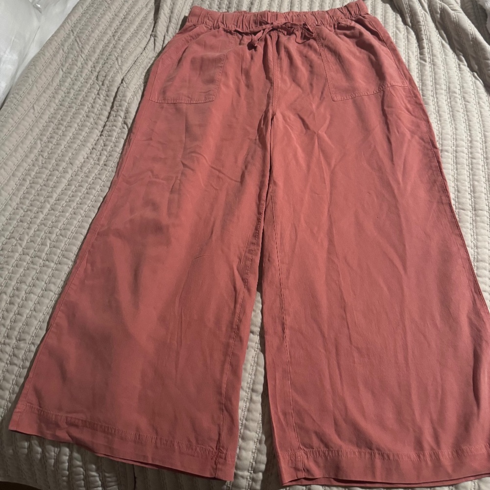 Thread & Supply Cropped Wide-Leg Pants in Dusty Rose